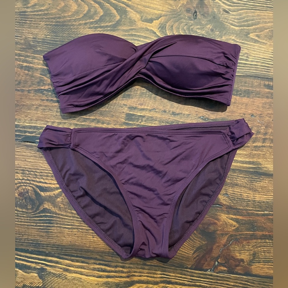 Women's Purple Strapless Bikini